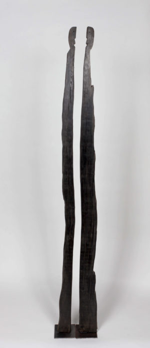 Grande double sculpture-en-1 en bois de morta
